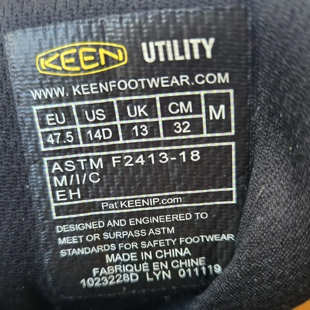 Keen Utlity Flint II Mid Mens Waterproof Leather Steel Toe Boots Brown Size 14 D